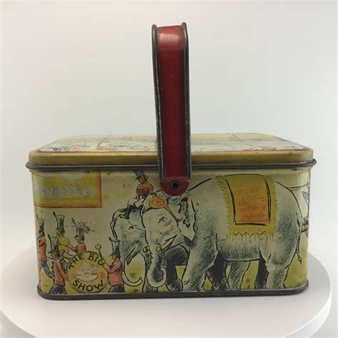 family circus metal lunch box|Metal; Lunch Box, Big Show, Circus Motif, Tin Lithograph, 7 inch..